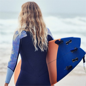 2022 Roxy Femmes Pop Surf 3/2mm GBS Chest Zip Combinaison Noprne ERJW103107 - Pale Marigold / Tie Dye Vibes